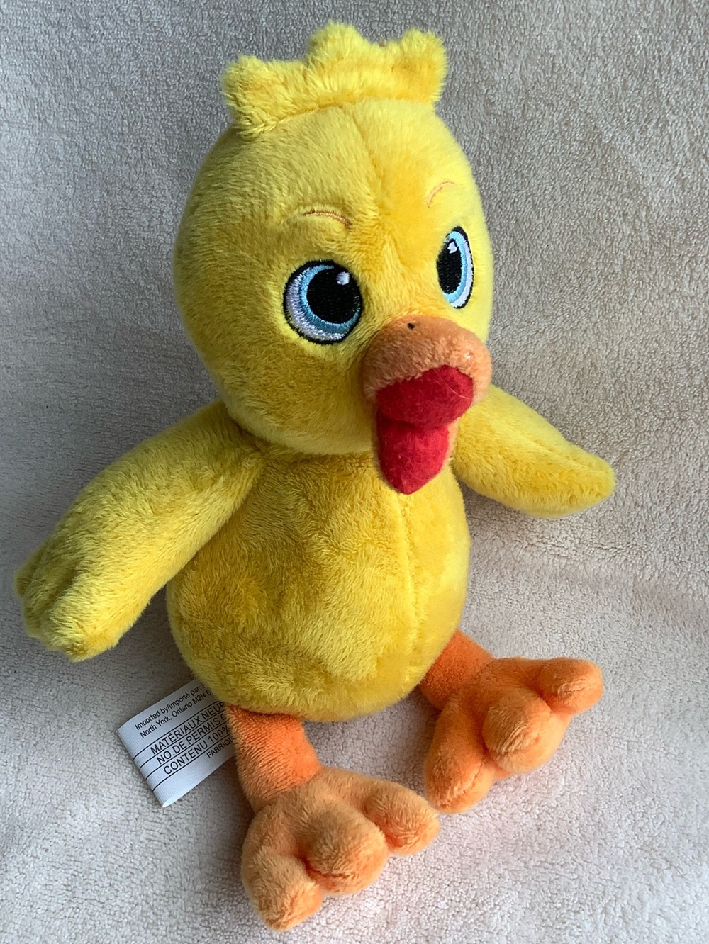 Kinder Surprise Plush Yellow Orange Chick Embroidered Eyes Stuffed Animal Toy